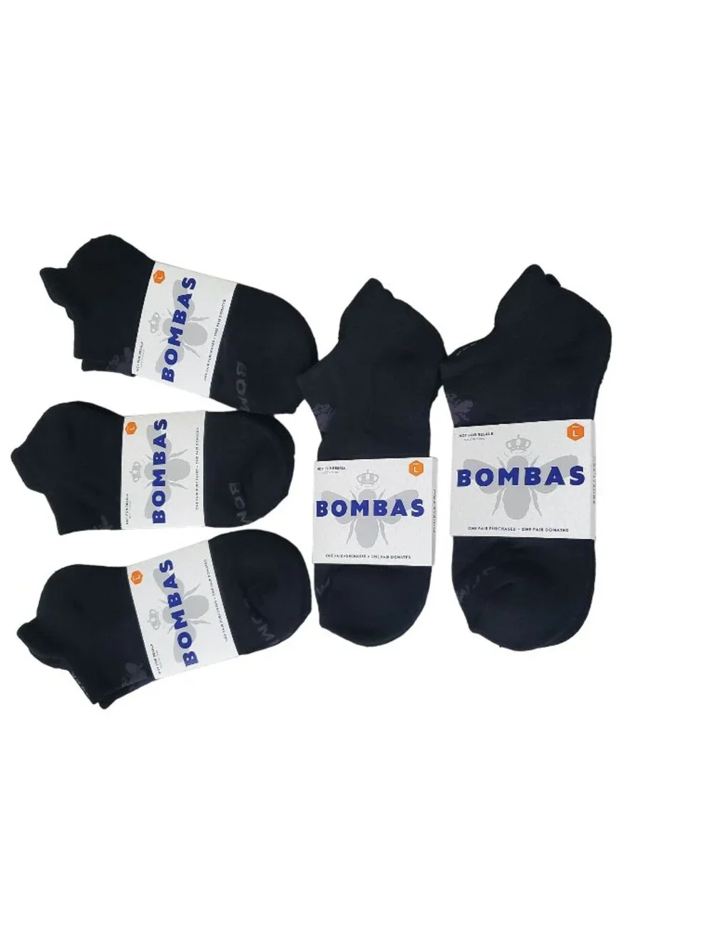 Bombas ankle socks tech ankle 5 pairs women/men sz large honeycomb cushion black